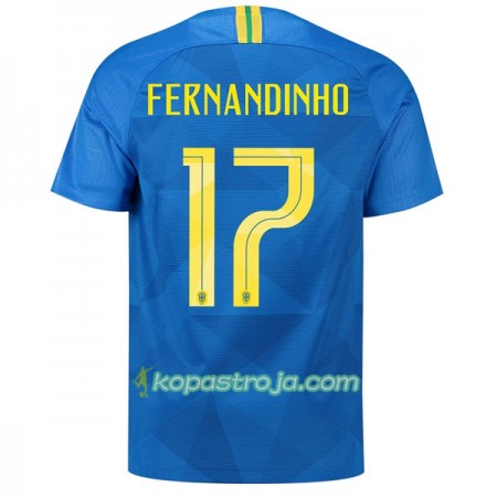 Billiga Fotbollströjor Brasilien Fernandinho 17 VM 2018 Borta tröja